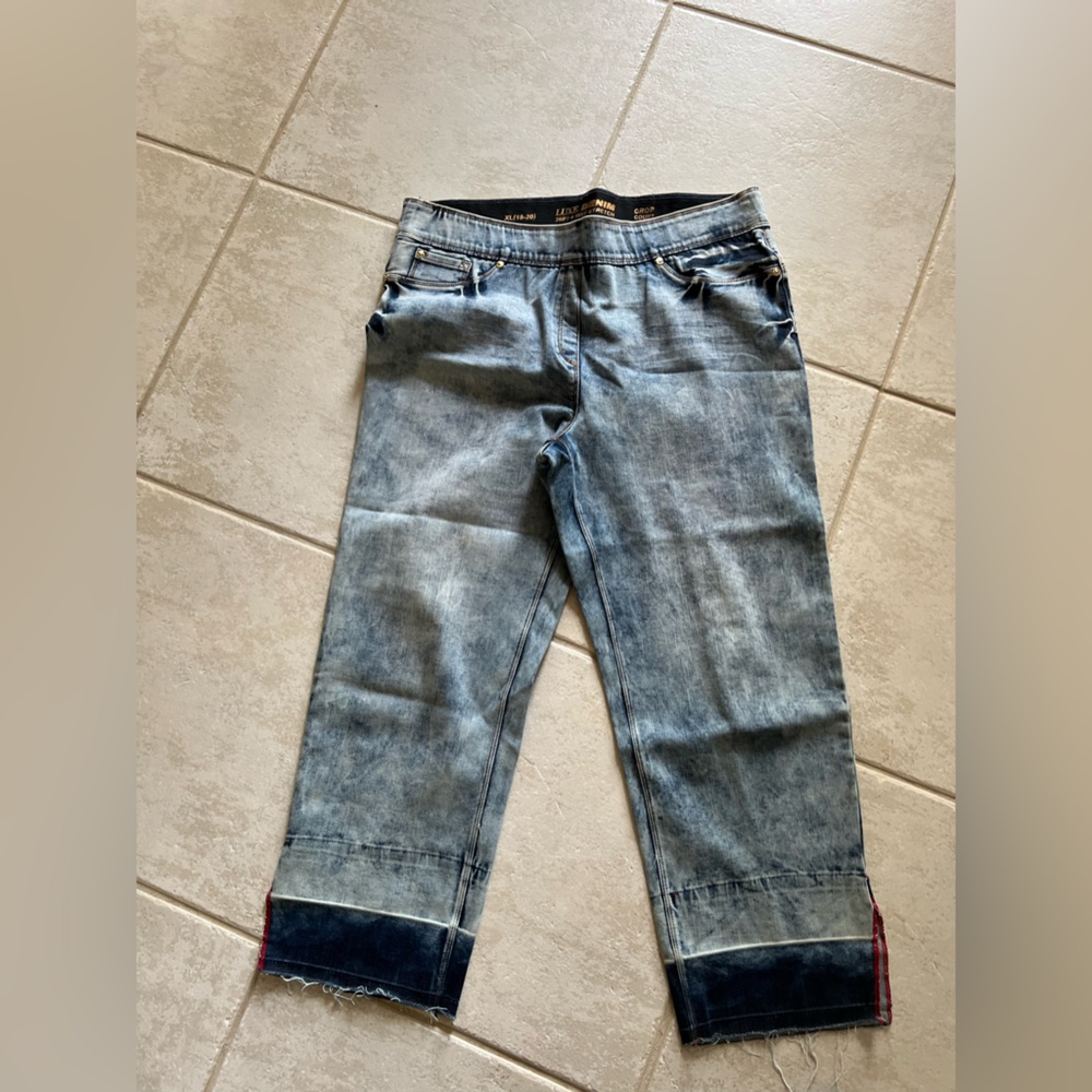 Luxe Denim Size XL (18-20) Four Way Stretch Crop Court Jeans